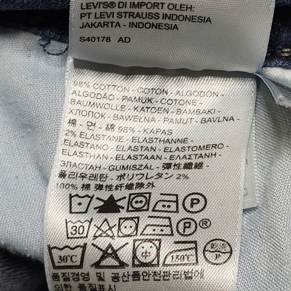 Levis 529 Jeans Womens Size 28x30 Curvy Skinny Leg Blue Denim Mid‎ Rise W28 L30 - Picture 14 of 15